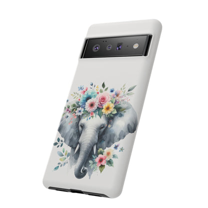 Floral Crown Elephant Mobile Cover – Elegant Watercolor Art
