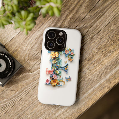 Floral Letter F Phone Case – Personalized Aesthetic Cover for iPhone, Samsung & Google Pixel
