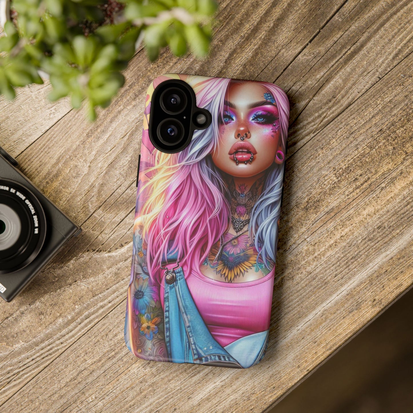 Sunset Glow – Pastel Punk & Floral Ink Mobile Cover