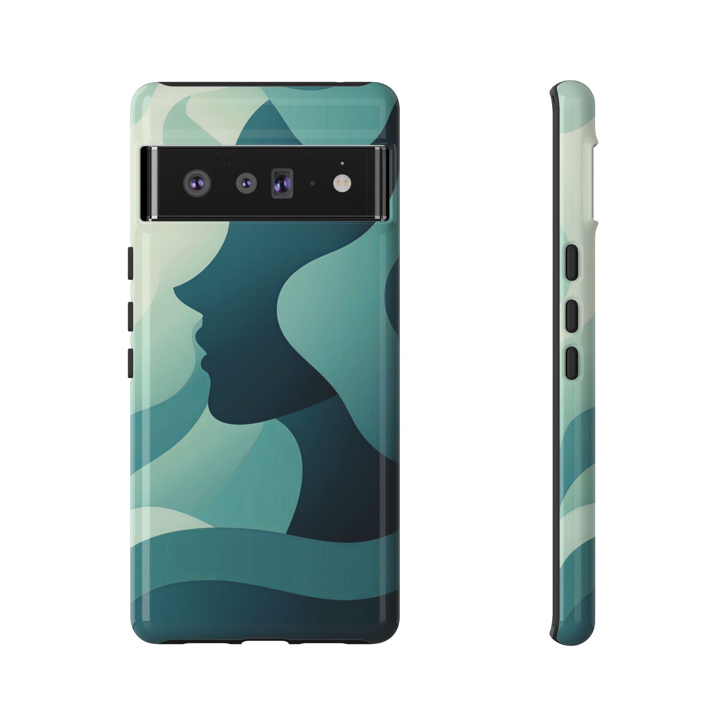 Whispers in Waves – Abstract Silhouette Phone Case for iPhone, Google Pixel, Samsung