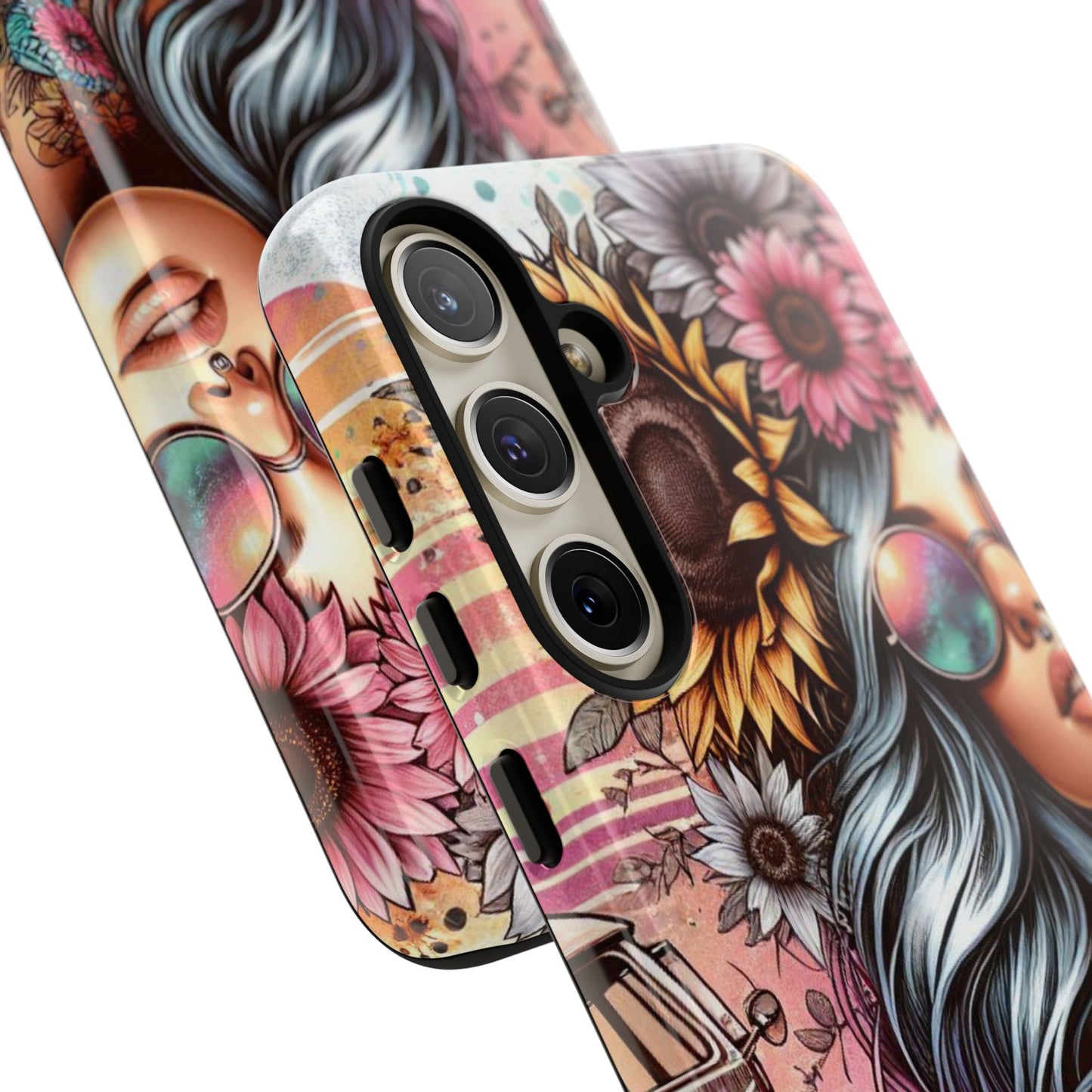 Retro Boho Wanderer – Sunflower Hippie Van Mobile Cover