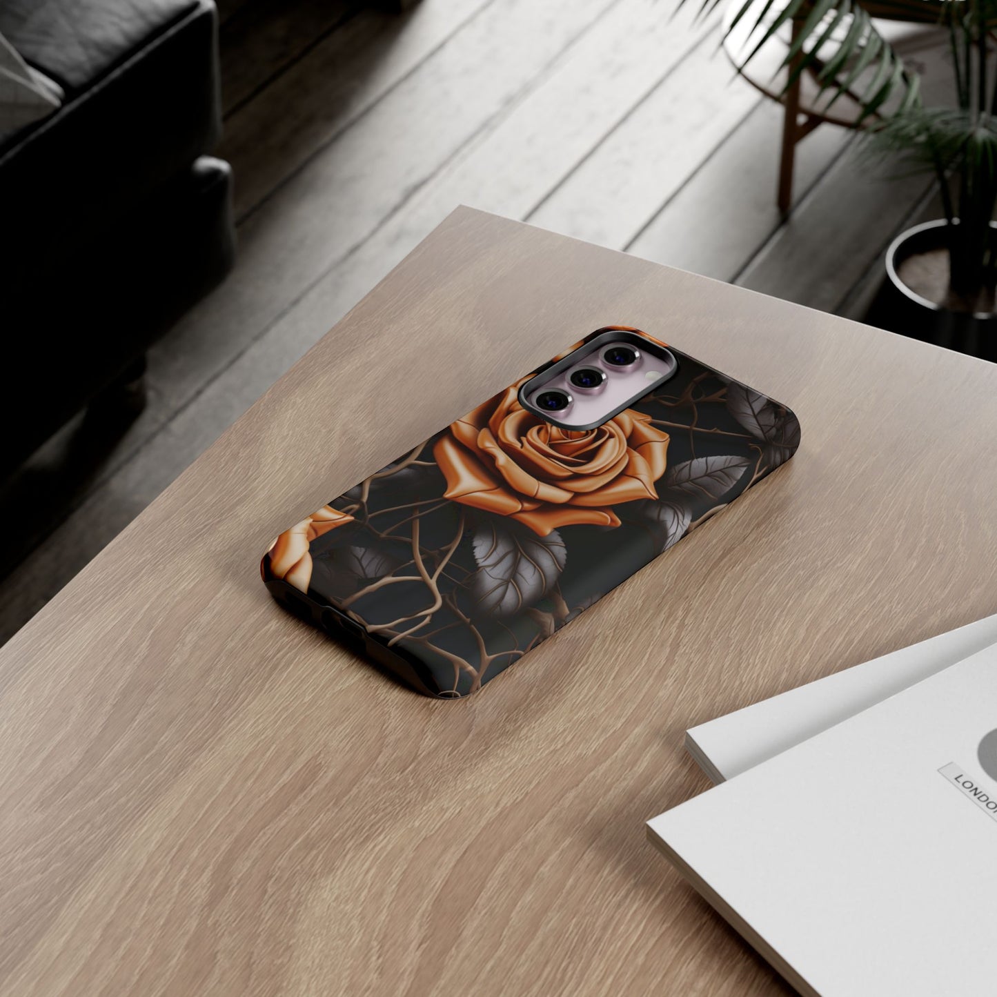 Midnight Gold Rose Mobile Case