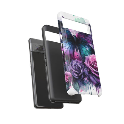 Mystic Bloom – Vibrant Butterfly & Rose Art Mobile Cover