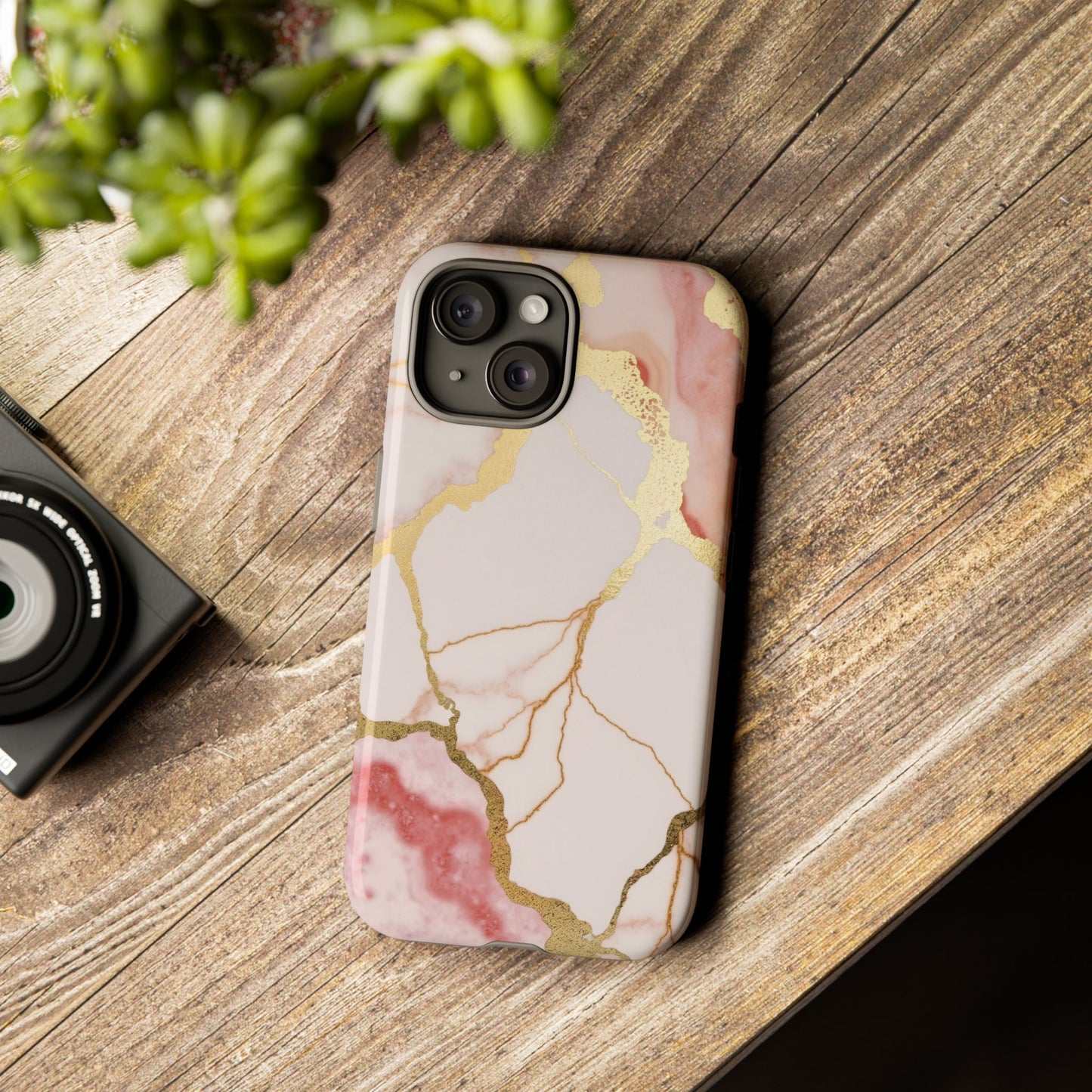 Beautiful Pink Minimal Marble Case Design