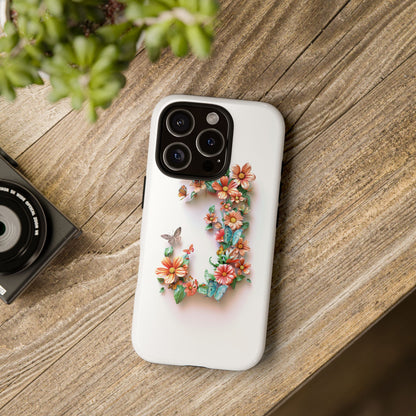 Floral Letter J Phone Case – Personalized Aesthetic Cover for iPhone, Samsung & Google Pixel