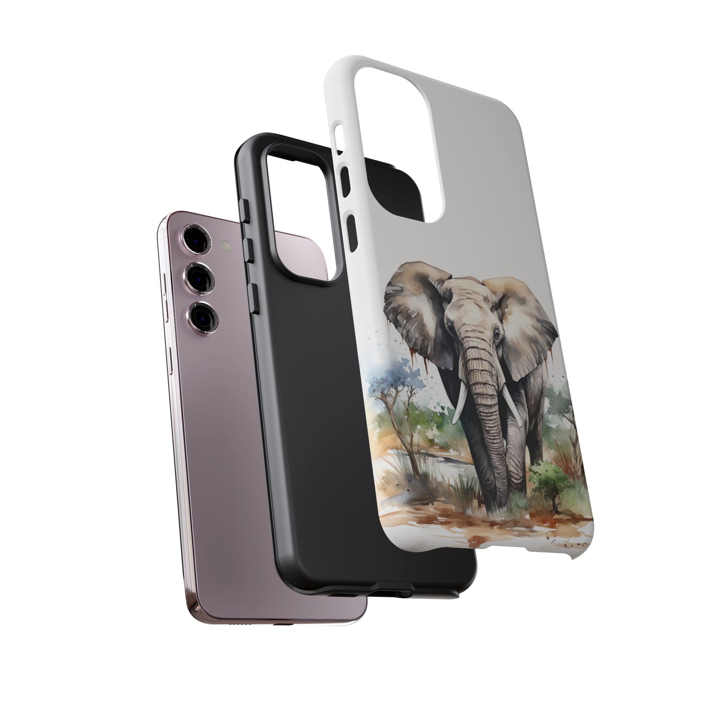 Safari Watercolor Elephant Mobile Cover – Artistic Wildlife Design