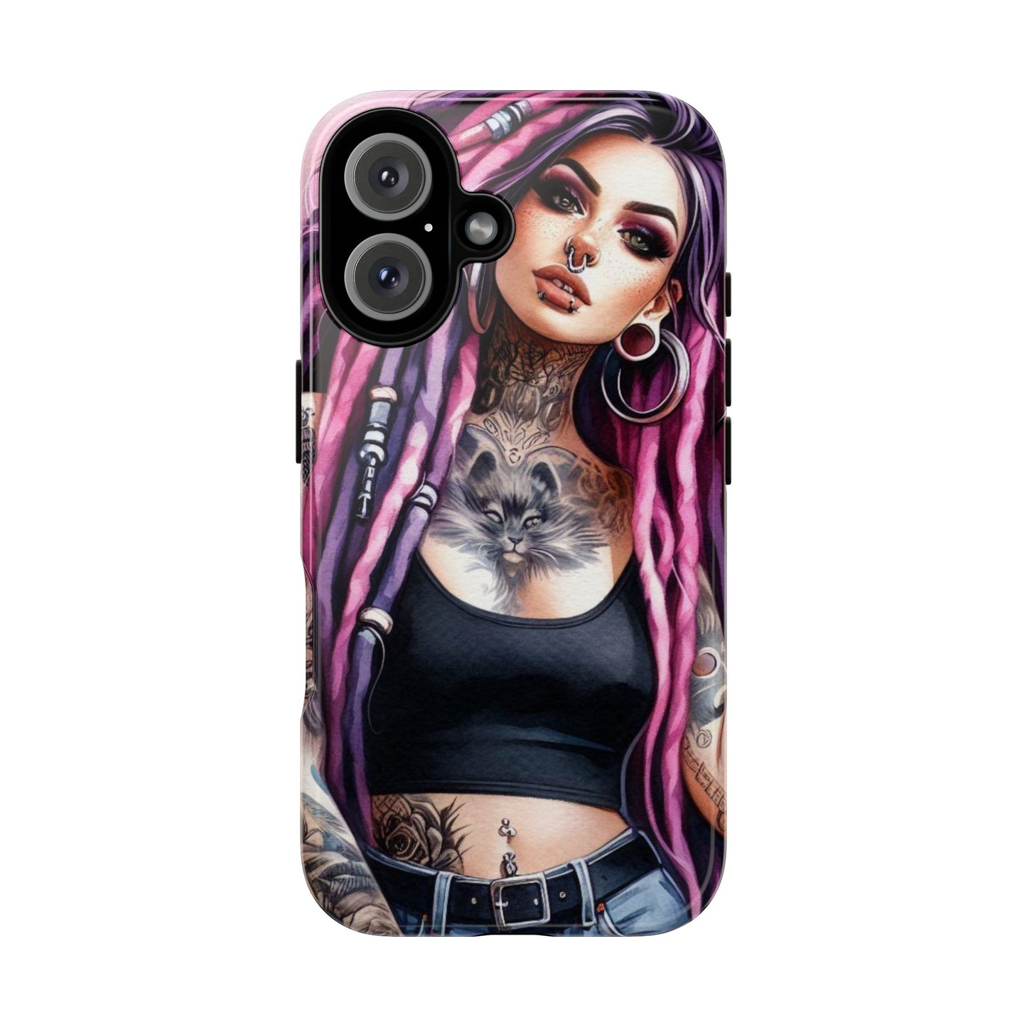 Tattooed Rebel – Gothic Cat Spirit Mobile Cover