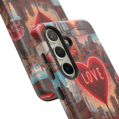 Neon Love Heart & Rose Phone Case