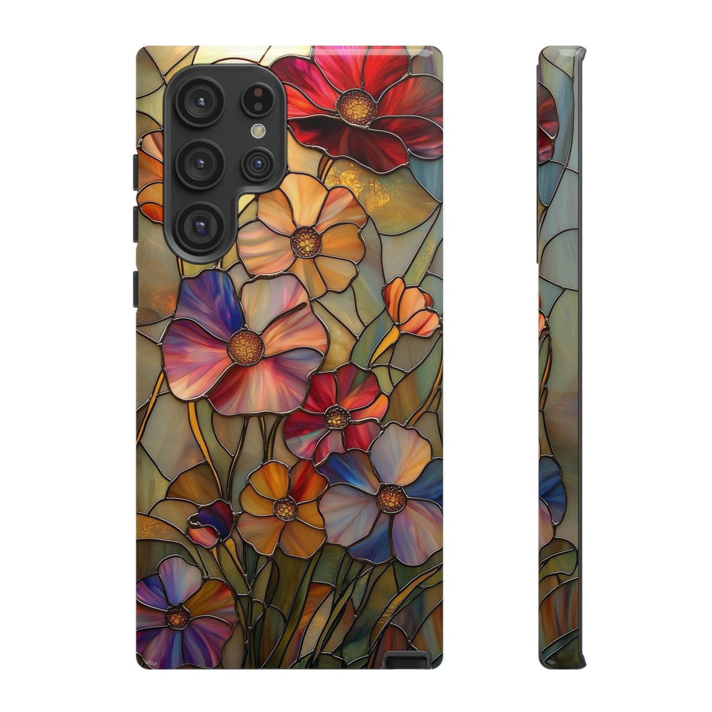 Whispers of Spring – Stained Glass Wildflower Phone Case for iPhone, Samsung & Pixel
