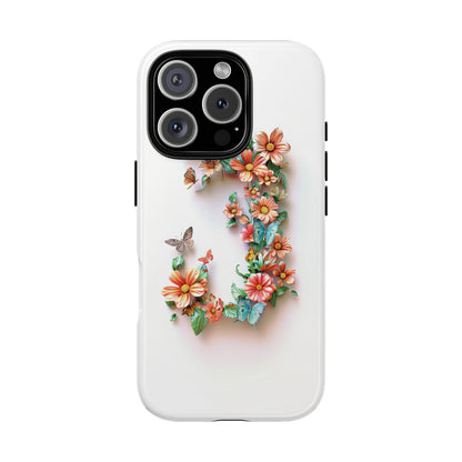 Floral Letter J Phone Case – Personalized Aesthetic Cover for iPhone, Samsung & Google Pixel