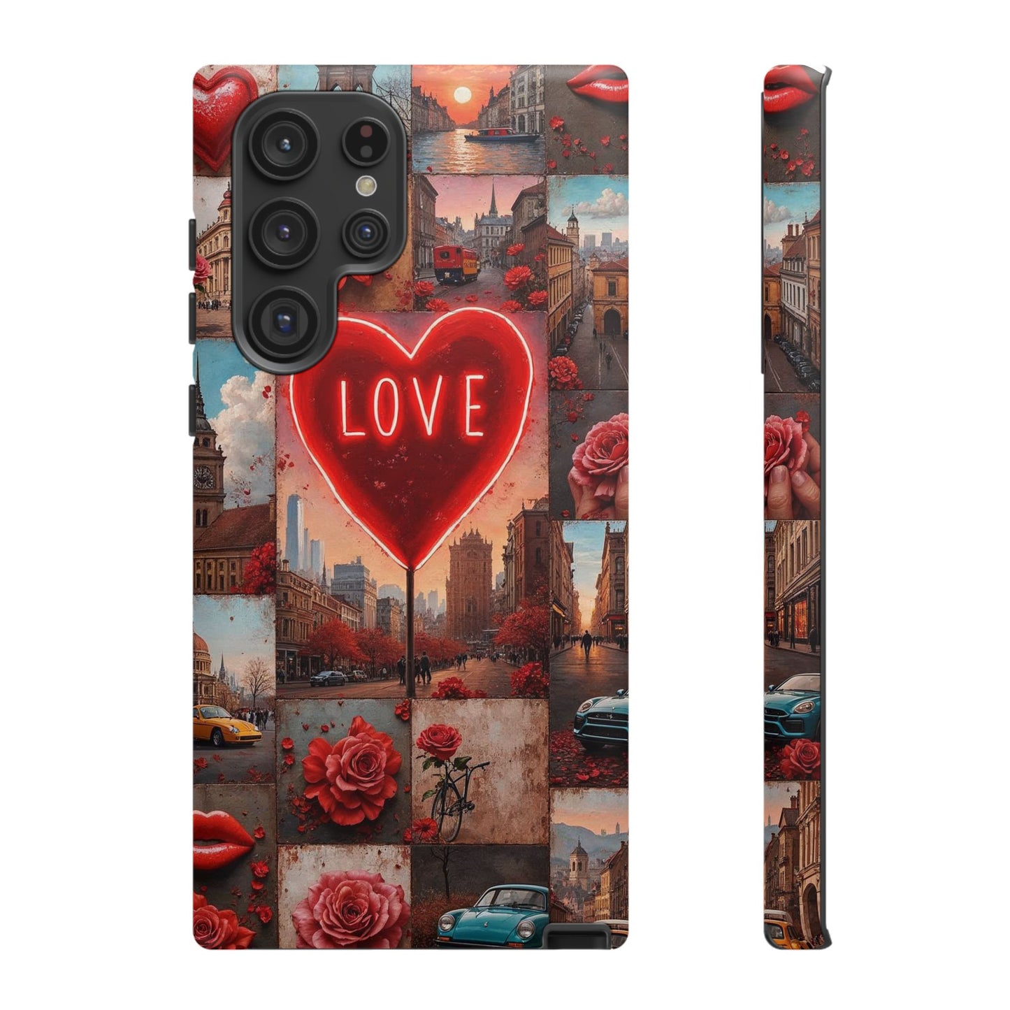 Neon Love Heart & Rose Phone Case