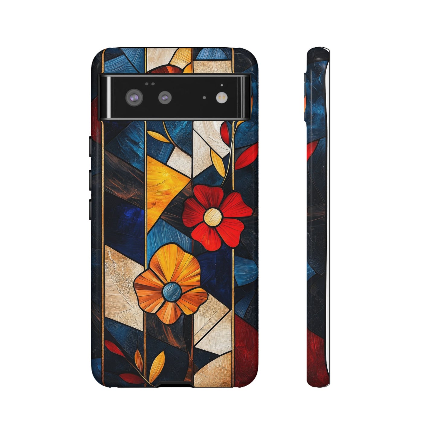 Bloomlines – Geometric Floral Stained Glass Phone Case for iPhone, Samsung & Pixel