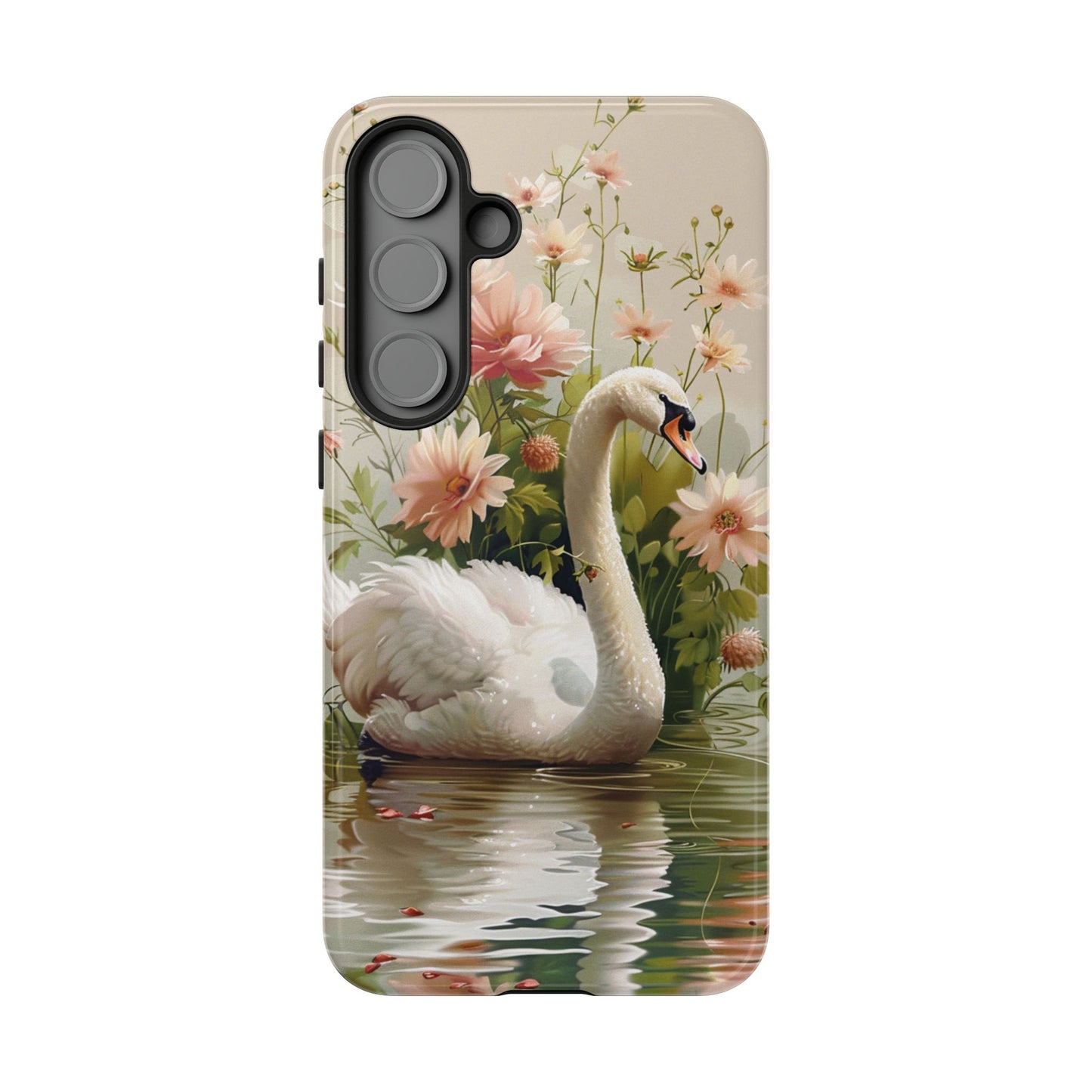 Floral Swan Phone Case – Bird Phone Case, Elegant & Protective for iPhone, Samsung & Google Pixel