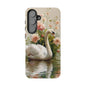 Floral Swan Phone Case – Bird Phone Case, Elegant & Protective for iPhone, Samsung & Google Pixel