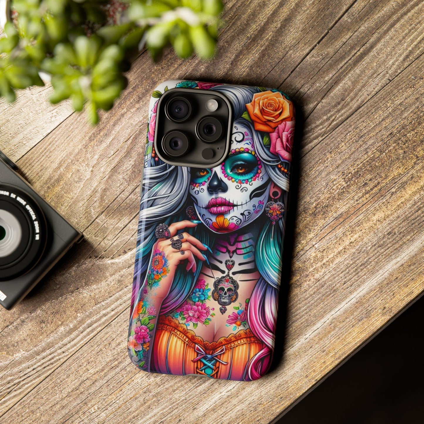 Sugar Skull Goddess – Día de los Muertos Floral Queen Mobile Cover