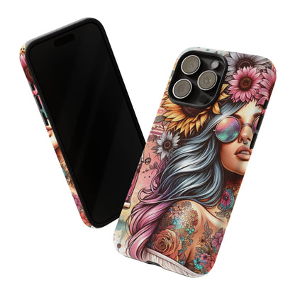 Retro Boho Wanderer – Sunflower Hippie Van Mobile Cover