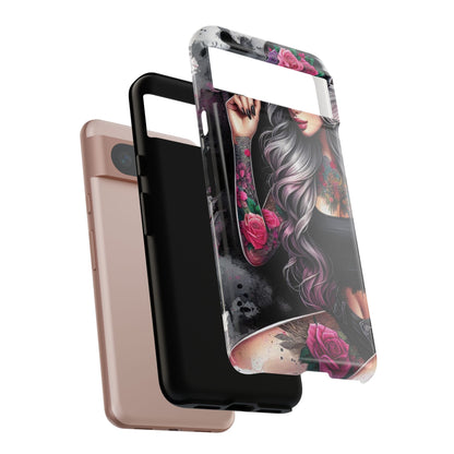 Ink & Roses – Edgy Floral Rebel Mobile Cover