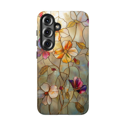 Golden Bloom – Luxe Stained Glass Floral Phone Case for iPhone, Samsung & Pixel