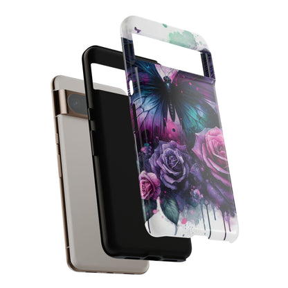 Mystic Bloom – Vibrant Butterfly & Rose Art Mobile Cover