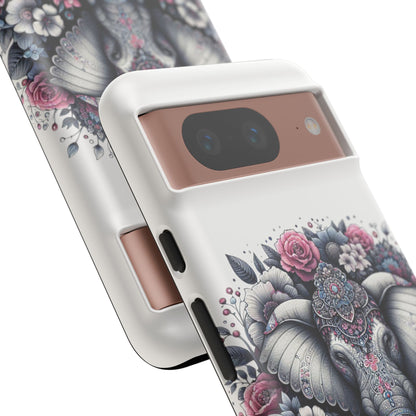 Ornate Floral Elephant Mobile Cover – Elegant Bohemian Art