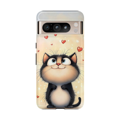 Cute Kitty Love Phone Case – Adorable Anime Cat Design for iPhone, Google Pixel & Samsung