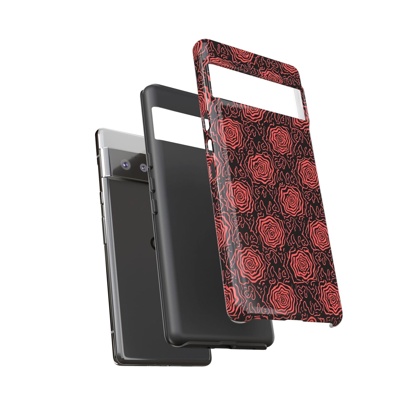 Red roses abstract geometric seamless pattern design