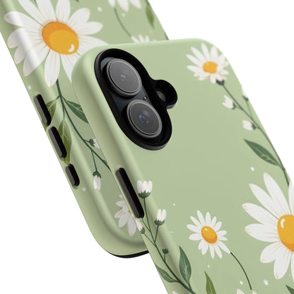 Green Floral Case, Daisy Pattern Design, Iphone Case Design, Perfect Gift For Her