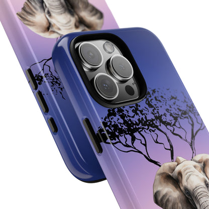 Surreal Elephant Tree Mobile Cover – Dreamy Sunset Fantasy