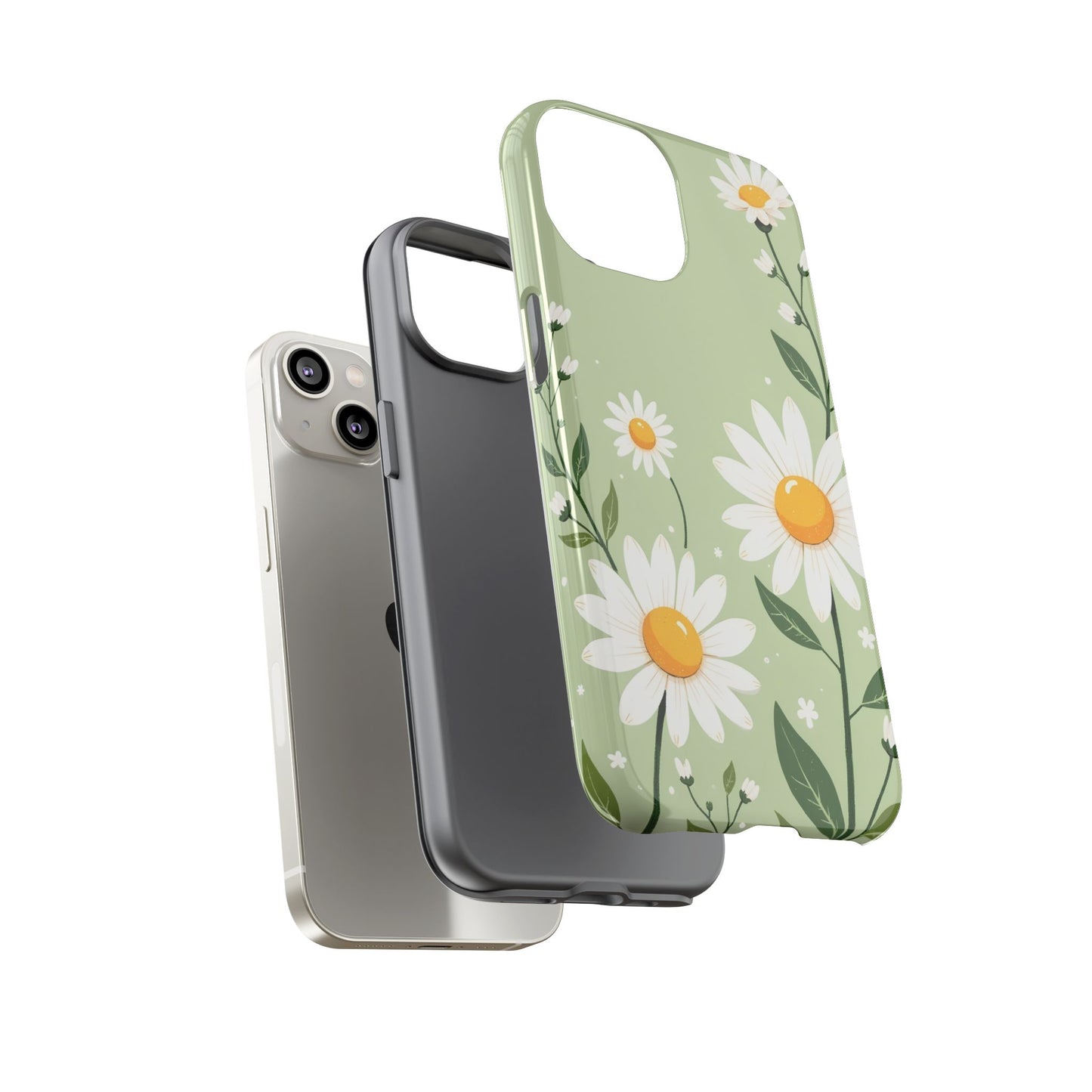 Green Floral Case, Daisy Pattern Design, Iphone Case Design, Perfect Gift For Her