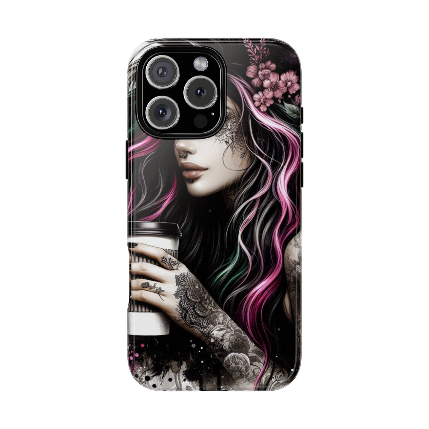 Tattooed Serenity – Gothic Coffee Lover Mobile Cover