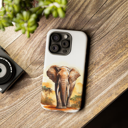 Safari Elephant Watercolor Mobile Cover – Majestic Wildlife Art