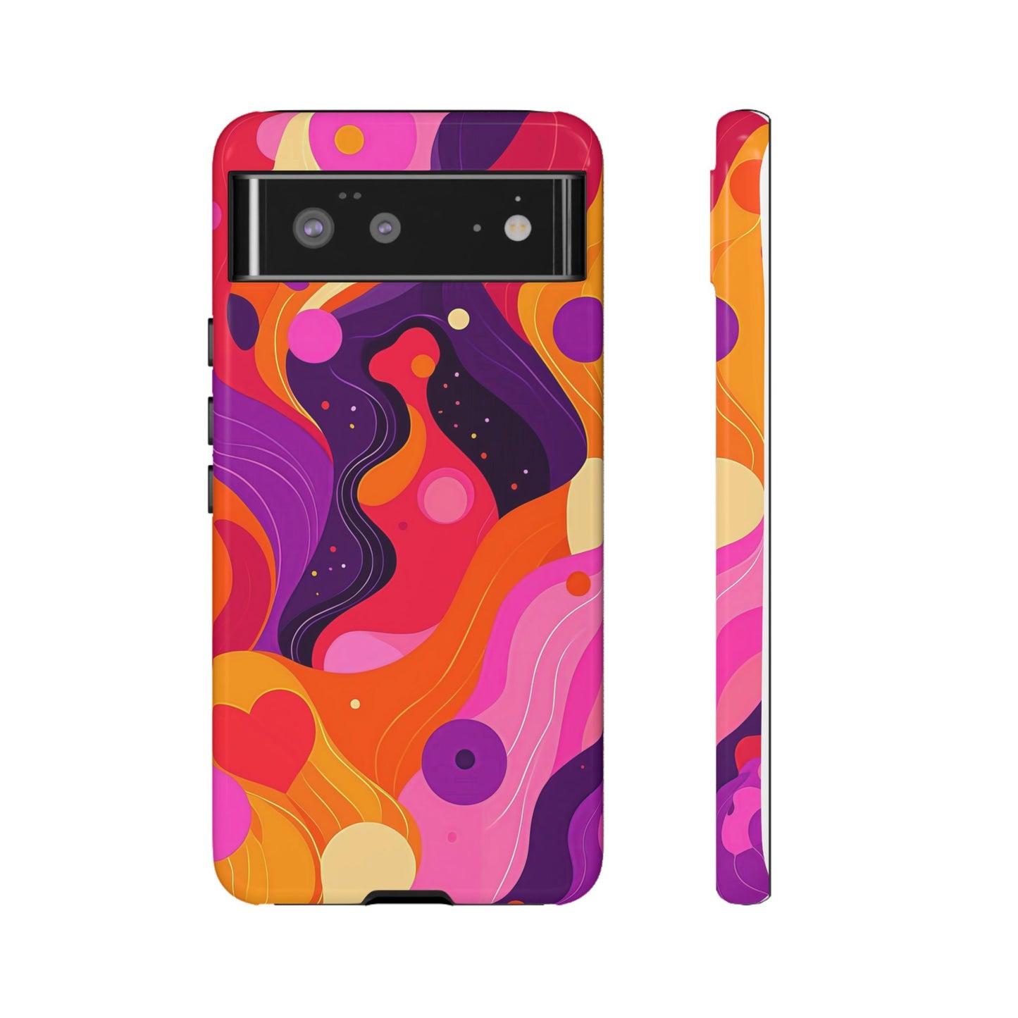 Love Vibes – Retro Abstract Groove Phone Case for iPhone, Google Pixel, Samsung