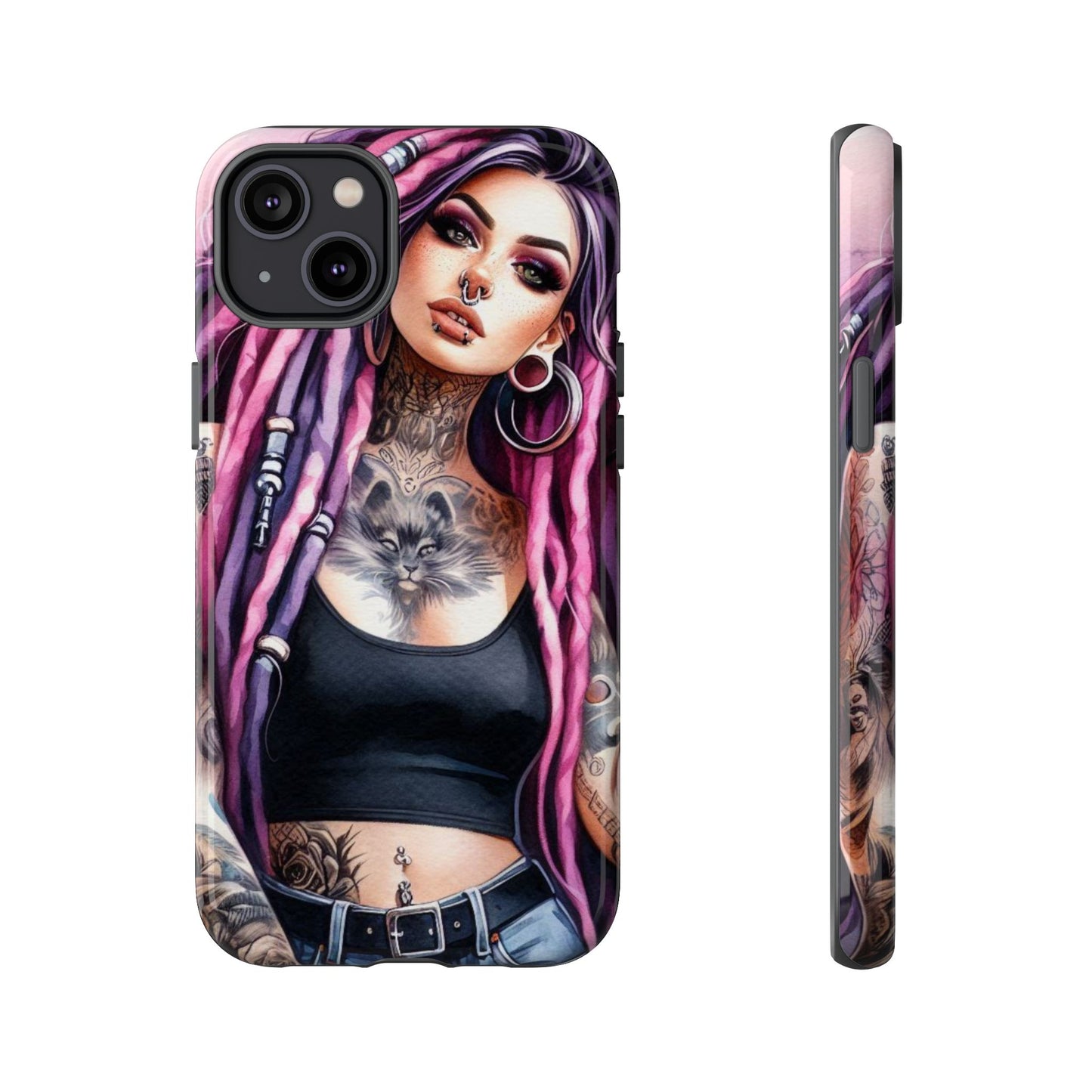Tattooed Rebel – Gothic Cat Spirit Mobile Cover