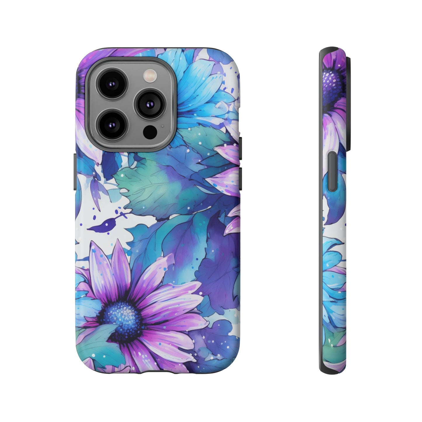 Dreamy Blue & Purple Floral Watercolor Mobile Case