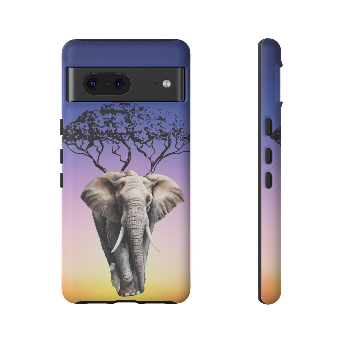 Surreal Elephant Tree Mobile Cover – Dreamy Sunset Fantasy