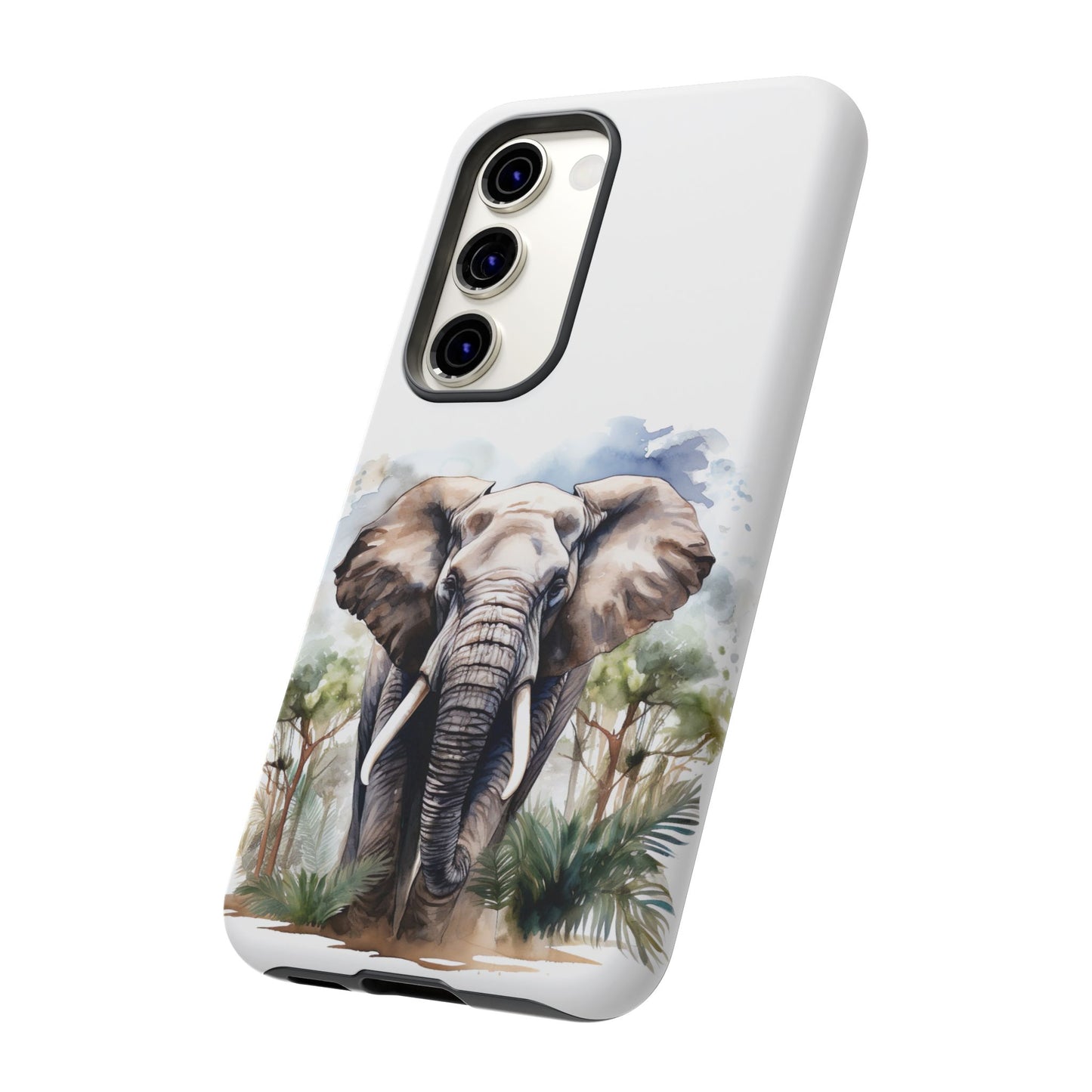Majestic Watercolor Elephant Mobile Cover – Artistic Wildlife Design