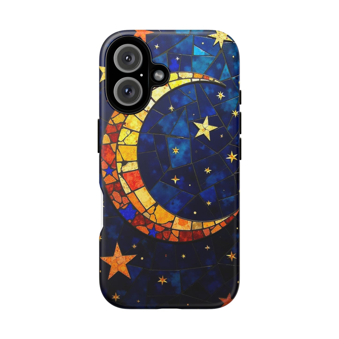 Celestial Crescent: Vibrant Moon and Stars Phone Case