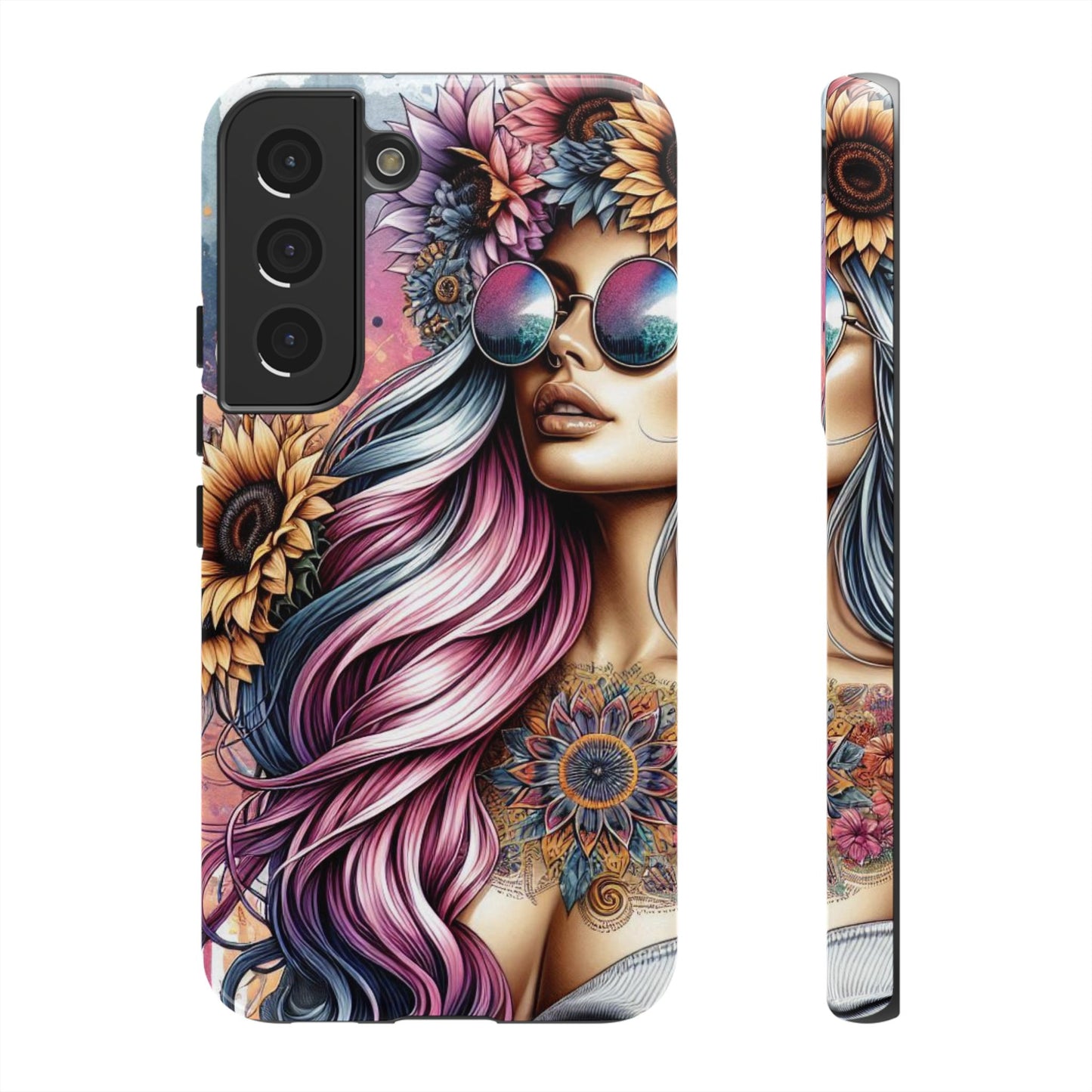 Bohemian Sunflower Queen – Retro Floral Fantasy Mobile Cover