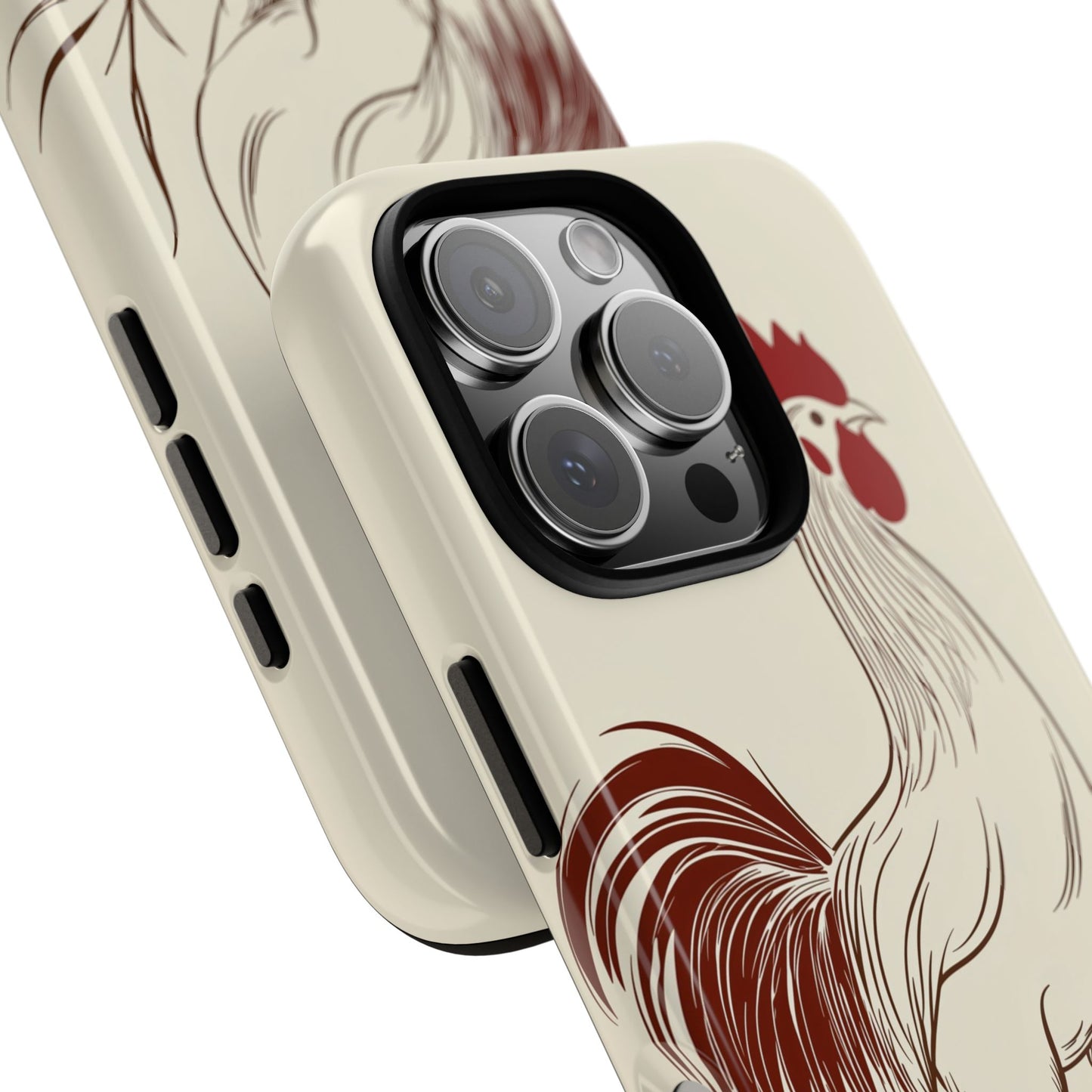 Golden Dawn Rooster: Minimalist Farmstead Charm Case for iPhone, Samsung & Pixel