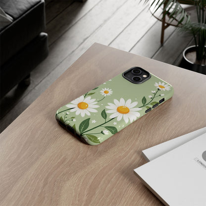 Green Floral Case, Daisy Pattern Design, Iphone Case Design, Perfect Gift For Her