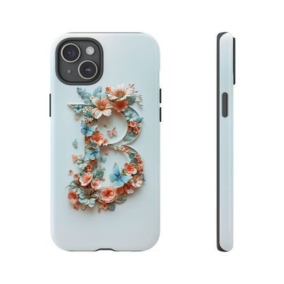 Floral Letter B Phone Case – Personalized Aesthetic Cover for iPhone, Samsung & Google Pixel