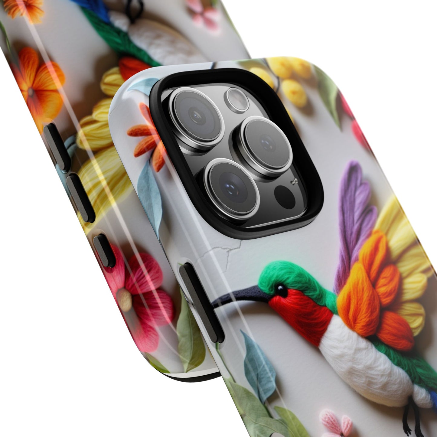 Elegant Hummingbird with Floral Mosaic Design | Nature's Artistic Vibes | iPhone 16 Pro