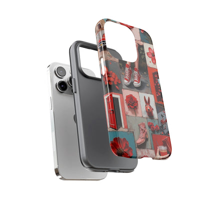 Red Sneakers & Roses Collage Phone Case