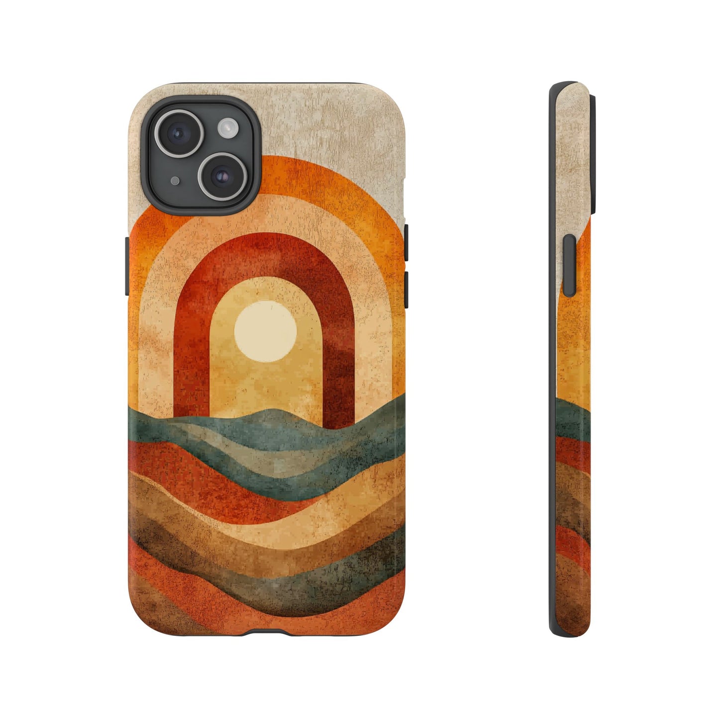 Vintage Sunset Boho Rainbow Phone Case for iPhone, Pixel & Samsung
