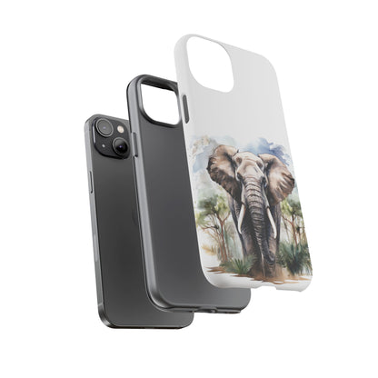 Majestic Watercolor Elephant Mobile Cover – Artistic Wildlife Design