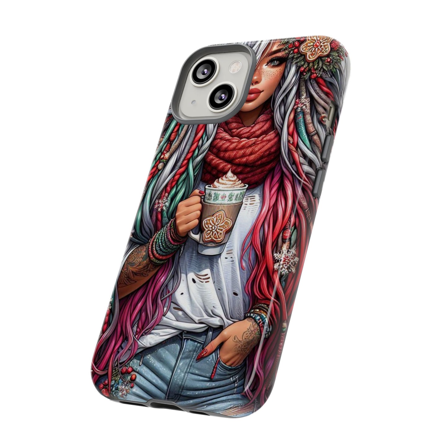 Boho Winter Queen – Cozy Dreads & Holiday Vibes Mobile Cover