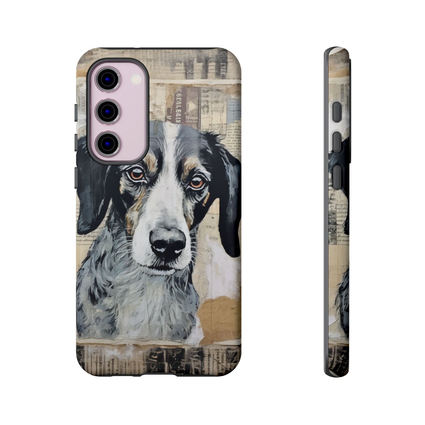 Rustic Dog Portrait – Vintage Collage Style