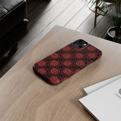 Red roses abstract geometric seamless pattern design