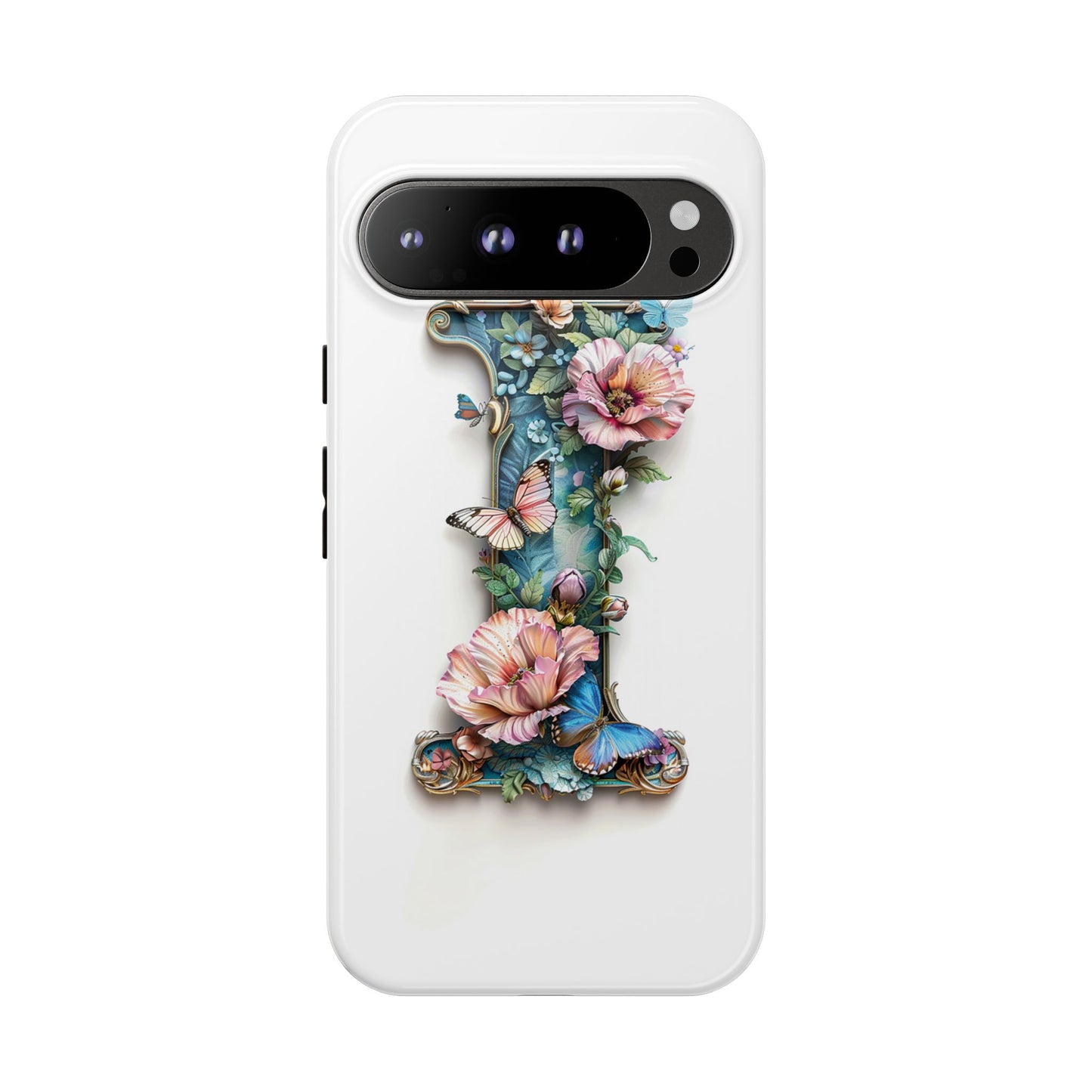 Floral Letter I Phone Case – Personalized Aesthetic Cover for iPhone, Samsung & Google Pixel