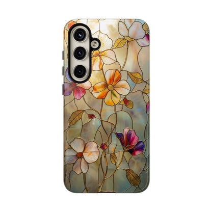 Golden Bloom – Luxe Stained Glass Floral Phone Case for iPhone, Samsung & Pixel